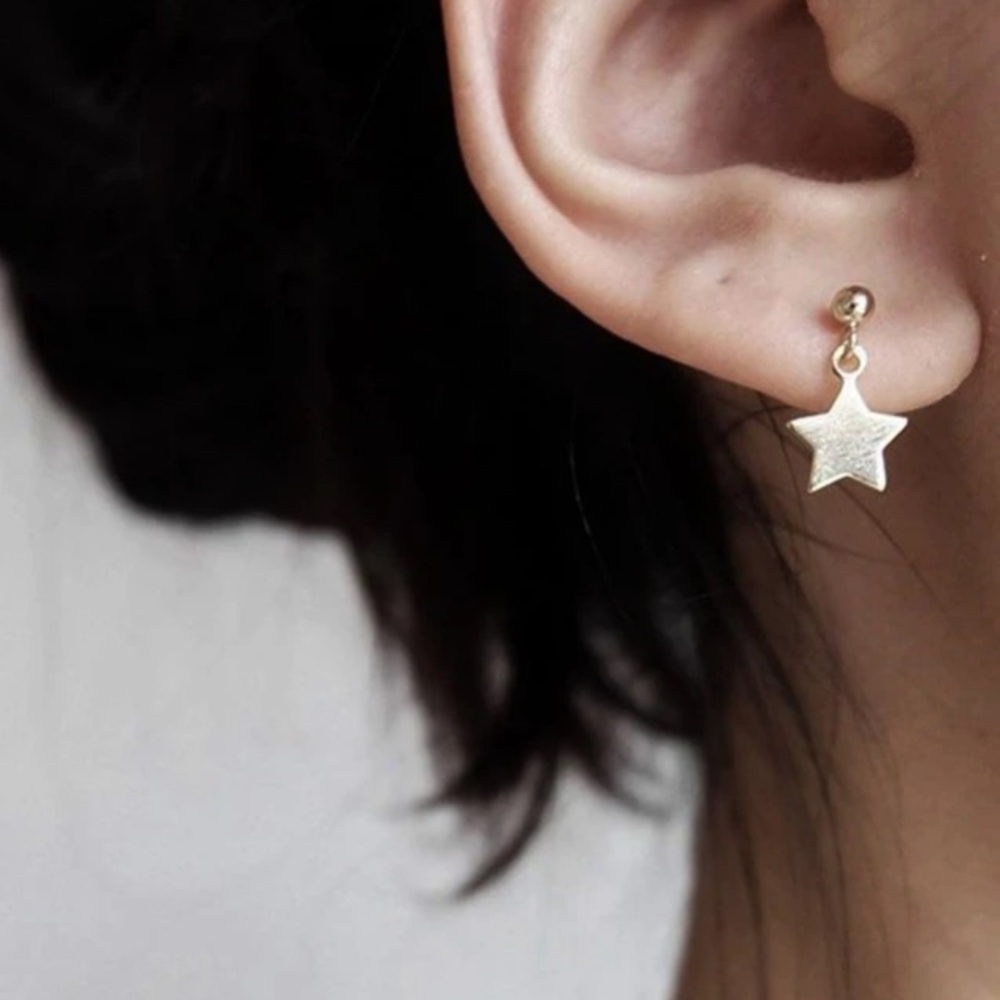 Gold Star Stud Earrings